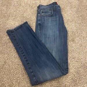 Lucky Brand 221 Original Straight Distressed Dark Wash Jeans Mens 30 x 34/32